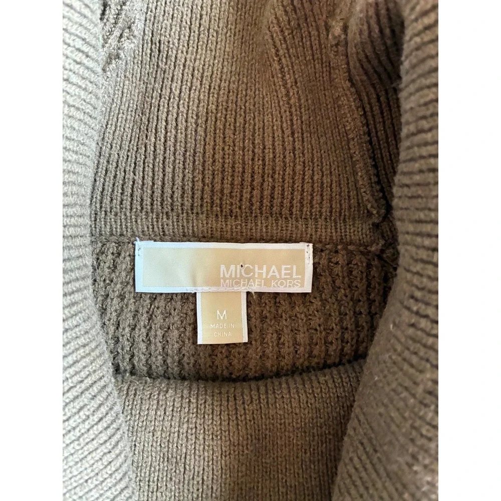 Michael Kors Womens Brown Waffle Knit Turtleneck Sweater‎ Pullover M